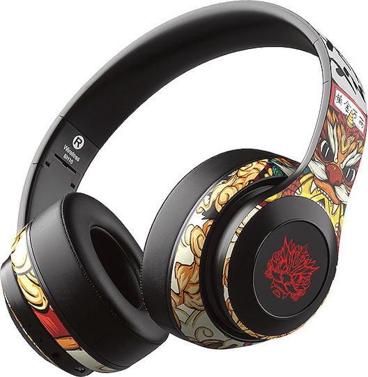 Nubi BH10 Angry Bear Ασύρματο Over Ear Gaming Headset με σύνδεση Bluetooth Red / Yellow