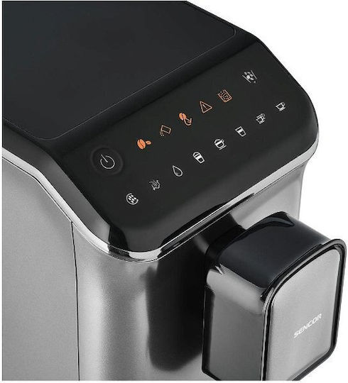 Sencor Αυτόματη Μηχανή Espresso 1470W Πίεσης 20bar με Μύλο Άλεσης Μαύρη SES 8000BK