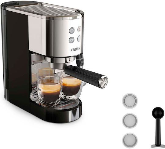 Krups Virtuoso Espressomaschine 1350W Druckreiniger 15bar Silber XP440C
