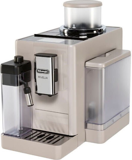 De'Longhi Rivelia Automatische Espressomaschine 1450W Druck 19bar für Cappuccino mit Mahlwerk Beige