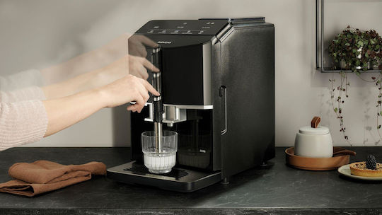 Siemens Eq.300 Αυτόματη Μηχανή Espresso 1300W Πίεσης 15bar με Μύλο Άλεσης Μαύρη TF301E19