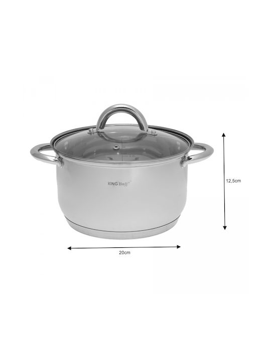 KING Hoff KING Hoff Cookware Set Stainless Steel Silver with Non-stick Interior Coating 6 Pieces