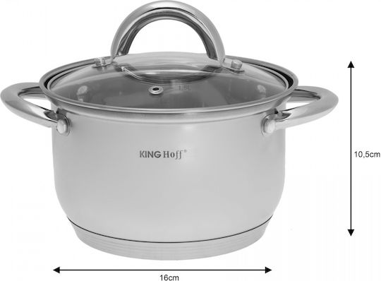 KING Hoff KING Hoff Kochgeschirr-Set aus Rostfreiem Stahl Silver mit Antihaftbeschichtung 6-tlg