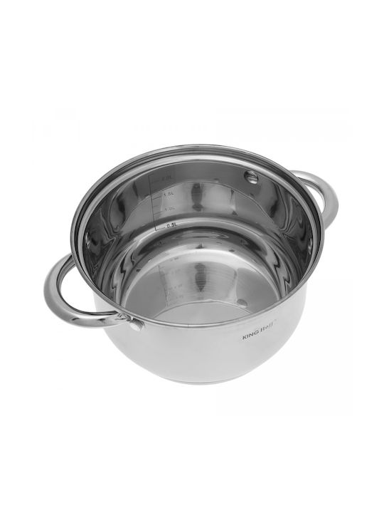 KING Hoff KING Hoff Cookware Set Stainless Steel Silver with Non-stick Interior Coating 6 Pieces
