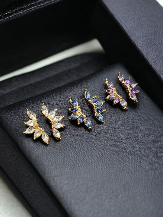 Earrings made of Steel Gold Plated with Stones Earrings made of Steel Gold Plated with Stones