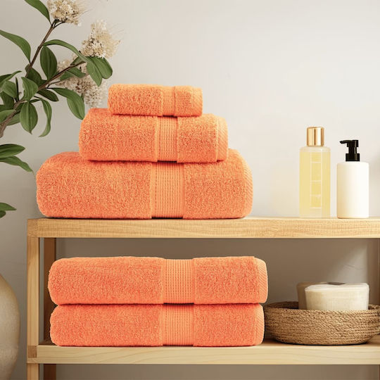 vidaXL Bath Towel 100x200cm Orange 10 Pieces Weight 600gsm