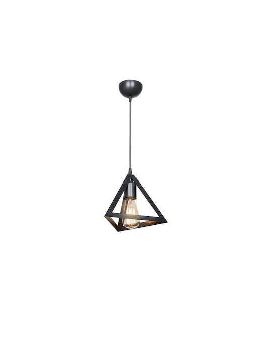 Pakketo Lesly Κρεμαστό Φωτιστικό Μαύρο 24x24x22εκ.