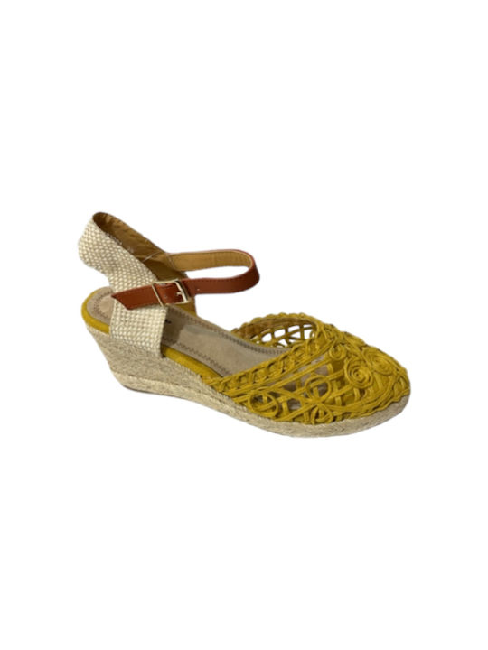 Verde Damenplattformen im Espadrilles-Stil Gelb