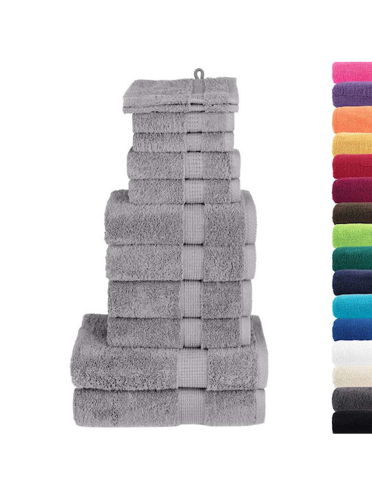 vidaXL 12 Pieces Bath Towels Weight 600gsm