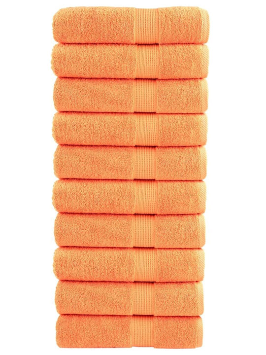 vidaXL 10pc Bath Towel Set 50x100cm. Orange