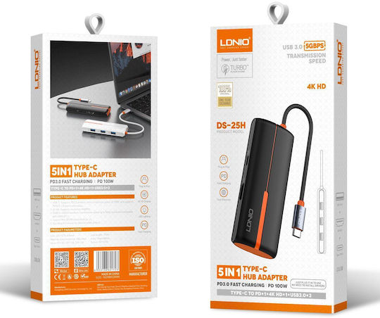 Ldnio USB-C Docking Station with HDMI 4K PD Black