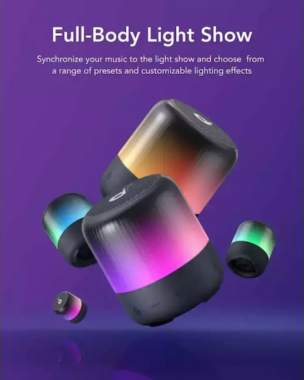 Anker Soundcore Glow Mini Αδιάβροχο Ηχείο Bluetooth 8W με Διάρκεια Μπαταρίας έως 12 ώρες Μπλε