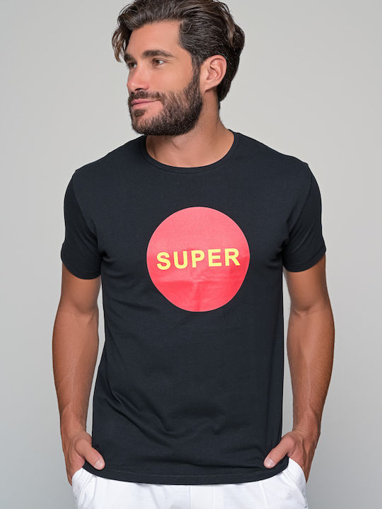 Van Hipster Bărbați T-shirt Sportiv cu Mânecă Scurtă Negru