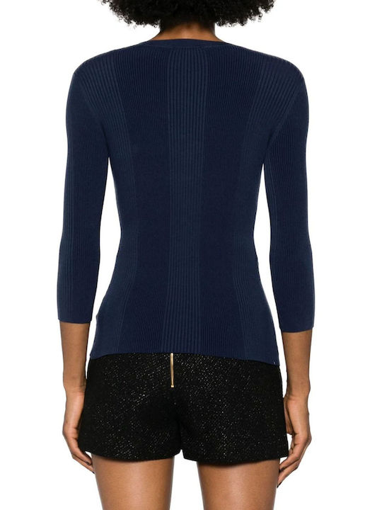 Elisabetta Franchi Women's Blouse with V Neckline Blue