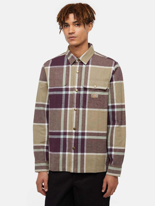 Dickies Men's Shirt Overshirt Long Sleeve Flannel Checked Multicolour