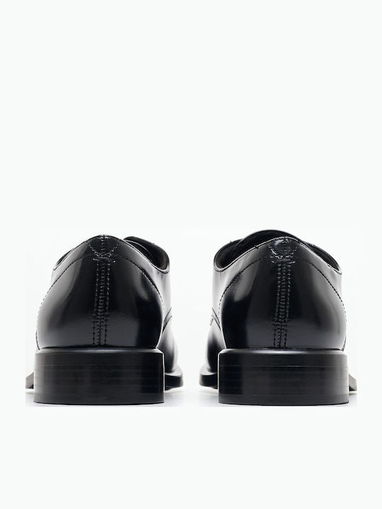 Women's Leather Oxford Shoes Black