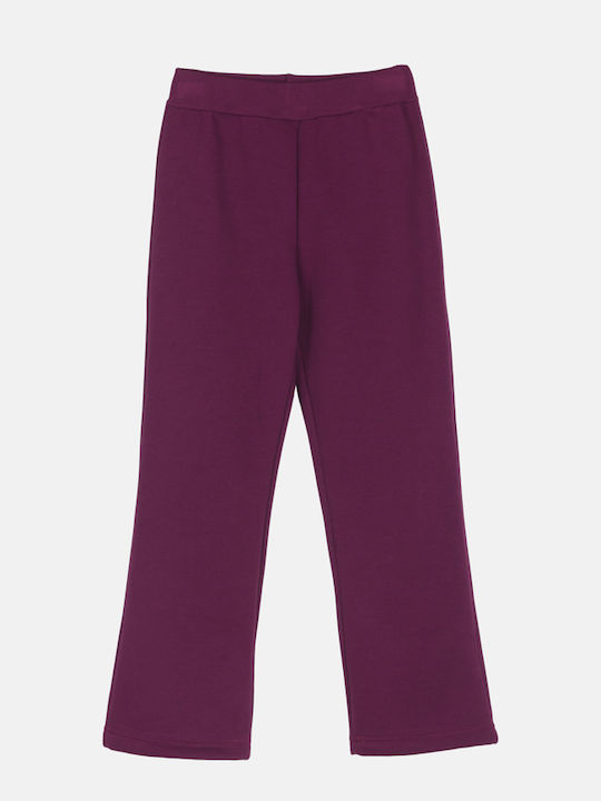 Kids Sweatpants Set Burgundy 2pcs Unicolor