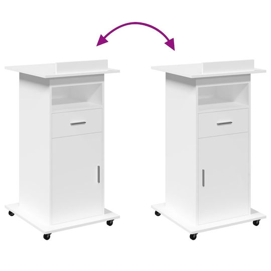 vidaXL Stand Music Height 107-107cm White 848024