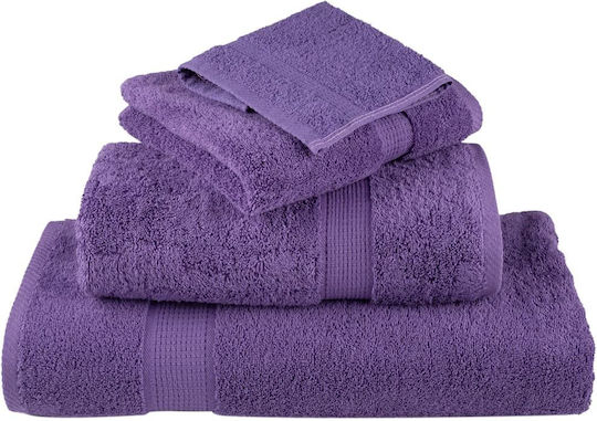 vidaXL Set 10 Hotel Pool and Beach Towels 200x80 cm 600gsm Purple