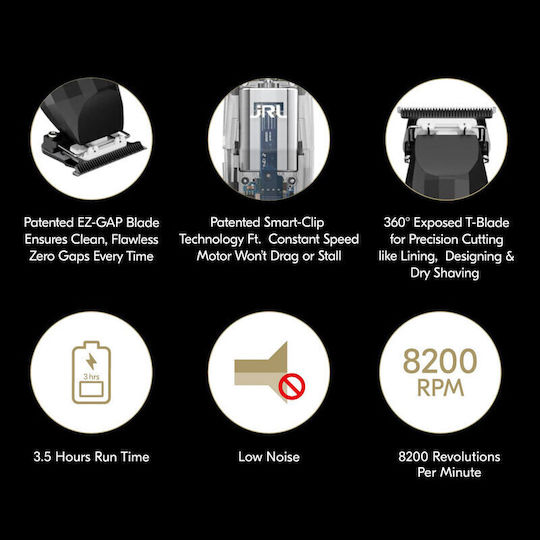jRL Onyx Professional Rechargeable Hair Clipper Black 2020T-B-B