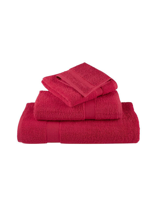 vidaXL Bath Towel 80x200cm Red 4 Pieces Weight 600gsm