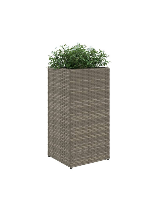 vidaXL Ζαρντινιέρα Πλαστική Γκρι 30x30x60εκ.