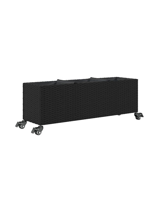 vidaXL Garten Blumenkasten Kunststoff Schwarz 107x32x38cm.