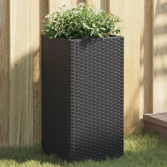 vidaXL Кутия За Саксии Пластмасова Черна 30x30x60см