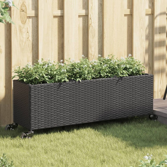 vidaXL Garden Planter Box Plastic Black 107x32x38cm.
