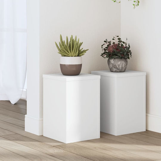 vidaXL Pflanzenständer Holz Weiße 20cmx20cmx30cmcm. 2Stück