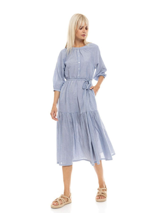 Pink Label Feminin Lung Rochie de Plajă Blue