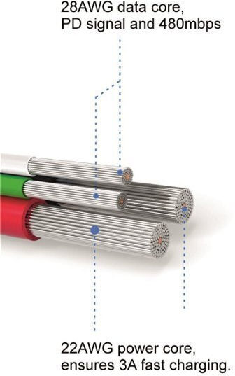 Swissten USB-A zu Lightning Kabel Silber 0.2m