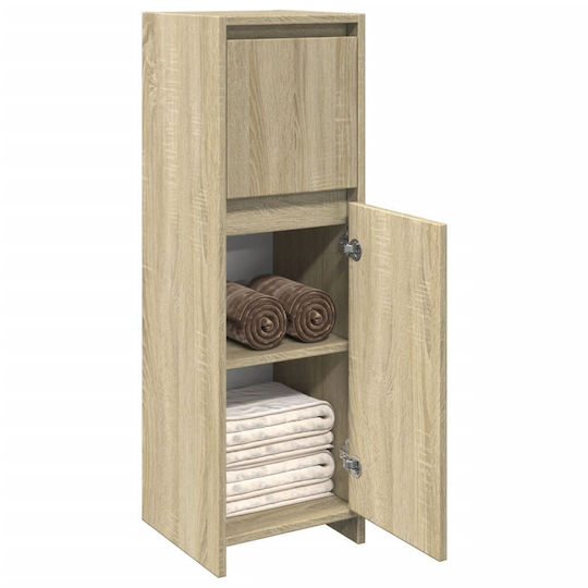 vidaXL Wall Hung Cabinet Bathroom Column Cabinet L30xD30xH95cm Sonoma