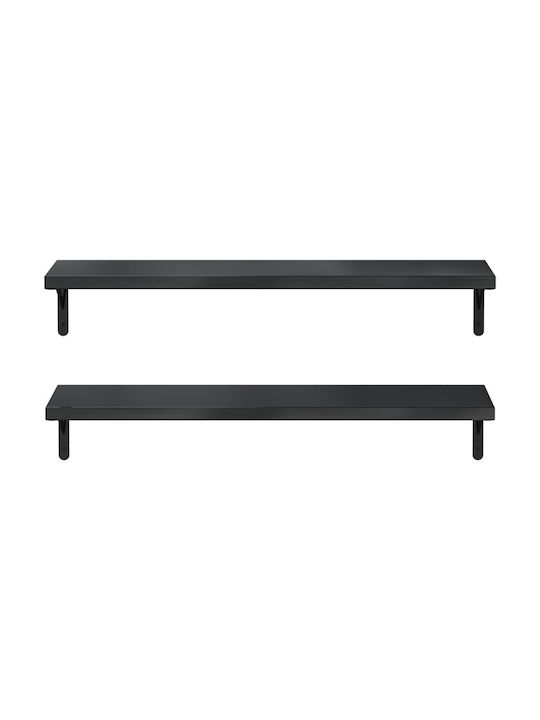 Black Wall Shelves (2 Pieces) 100x23.5cm
