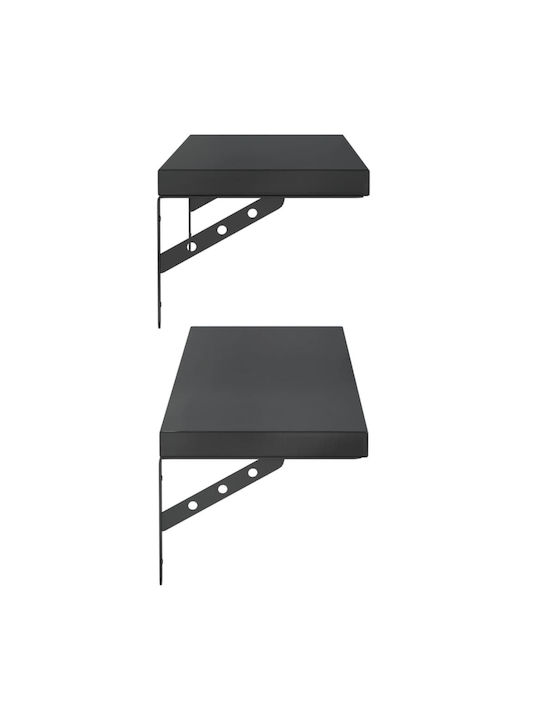 Black Wall Shelves (2 Pieces) 100x23.5cm
