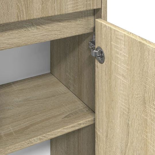 vidaXL Wall Hung Cabinet Bathroom Column Cabinet L30xD30xH95cm Sonoma