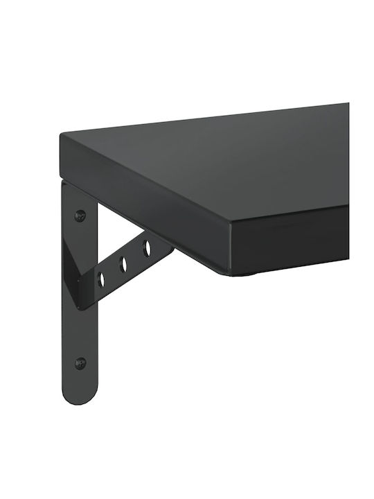 Black Wall Shelves (2 Pieces) 100x23.5cm