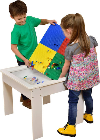 Kinder Tischset mit Stühlen aus Holz Weiß