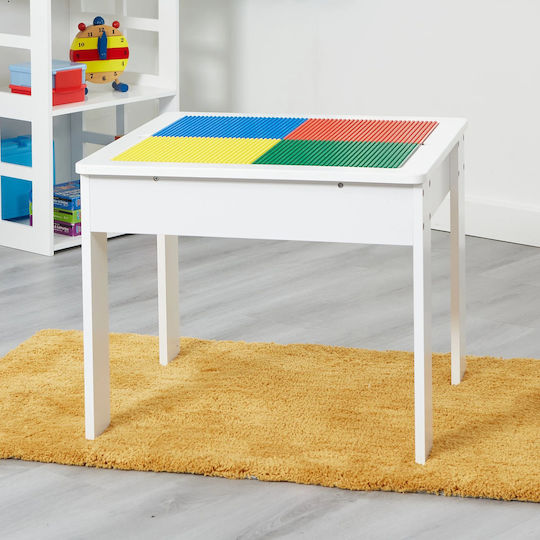 Kinder Tischset mit Stühlen aus Holz Weiß