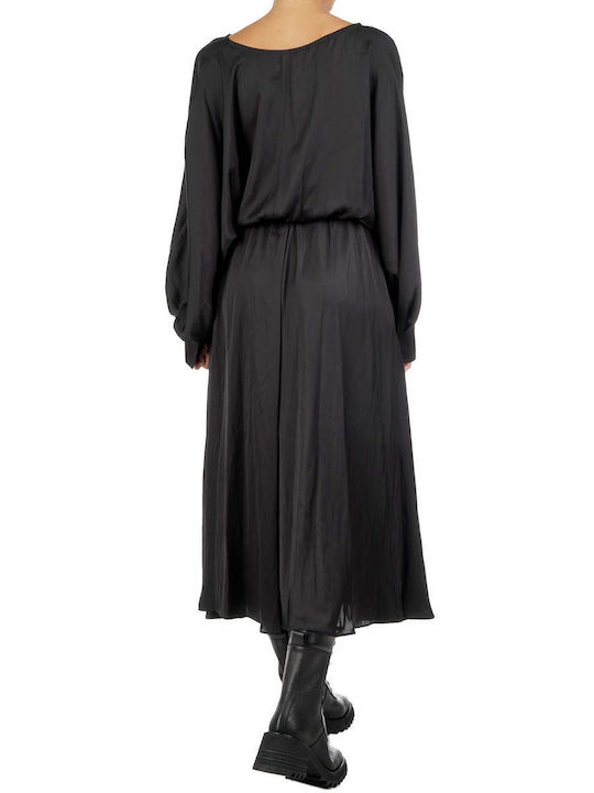 Access Midi Dress Wrap Black