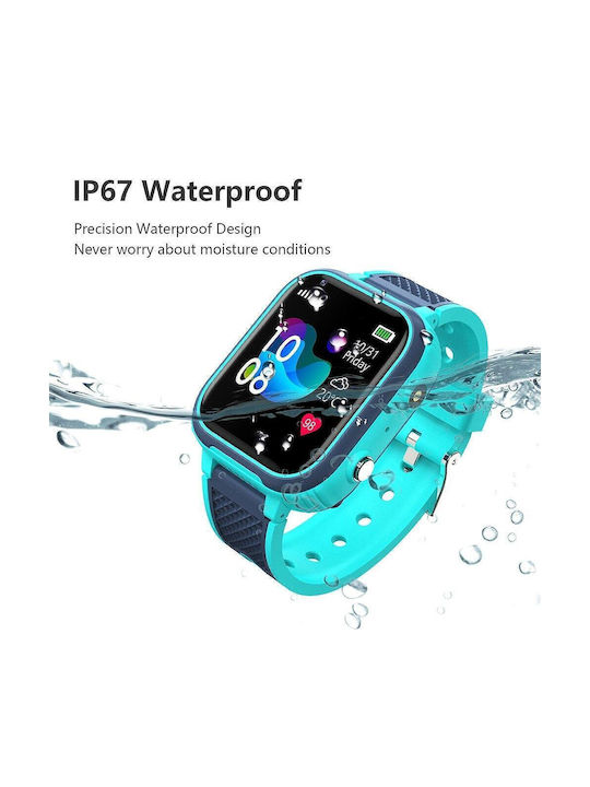 Kids Smart Watch Nubi Lt21 4G SIM Card Camera GPS+LBS+Wi-Fi Tracking Waterproof IP67 Blue