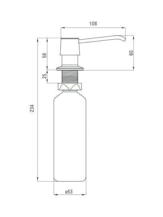 Deante Dispenser Γυάλινο Ασημί 300ml