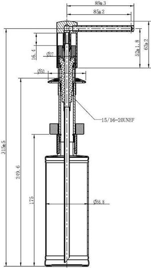 Franke Comfort Dispenser Πλαστικό Ασημί 350ml