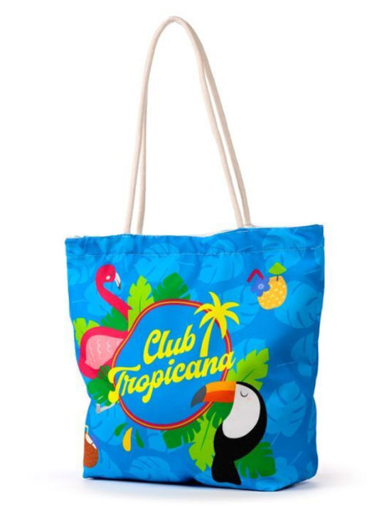 Puckator Club Tropicana Υφασμάτινη Τσάντα Θαλάσσης Μπλε