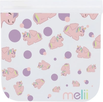 Melii Plastic Kids' Lunch Set Unicorns Multicolour