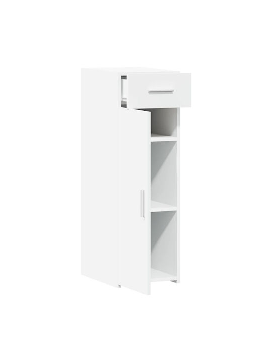 Living Room Cabinet Made of Particle Board White 30x42.5x93cm