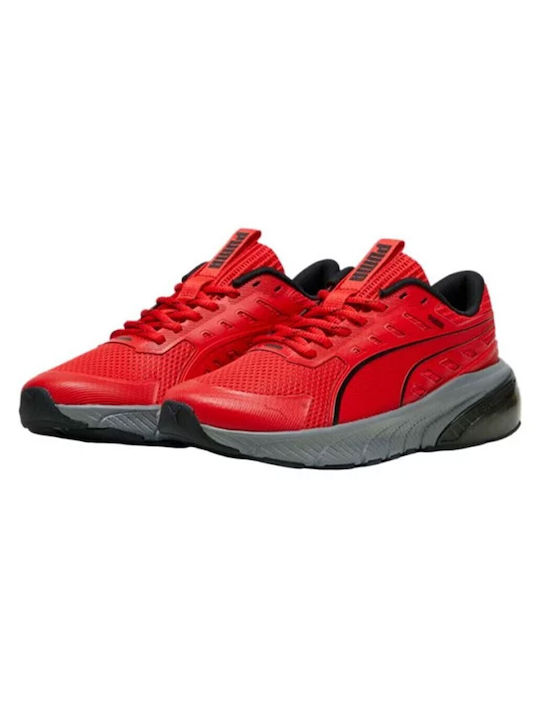 Puma Kinder Sportschuhe Laufen mit Schnürsenkeln Red-Grey-Black