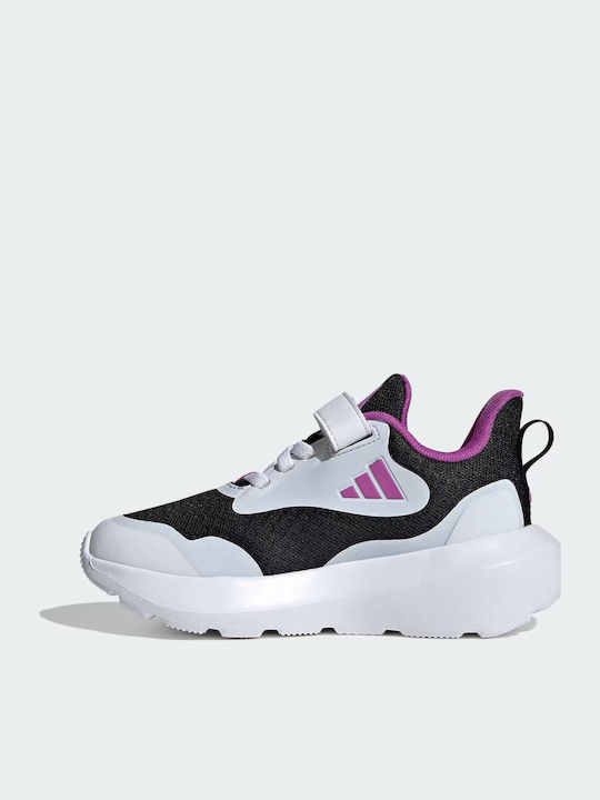 Fortarun Fortarun 3 Kids Sports Shoes Running with Hoop & Loop Closure Core Black / Purple Burst / Cloud White