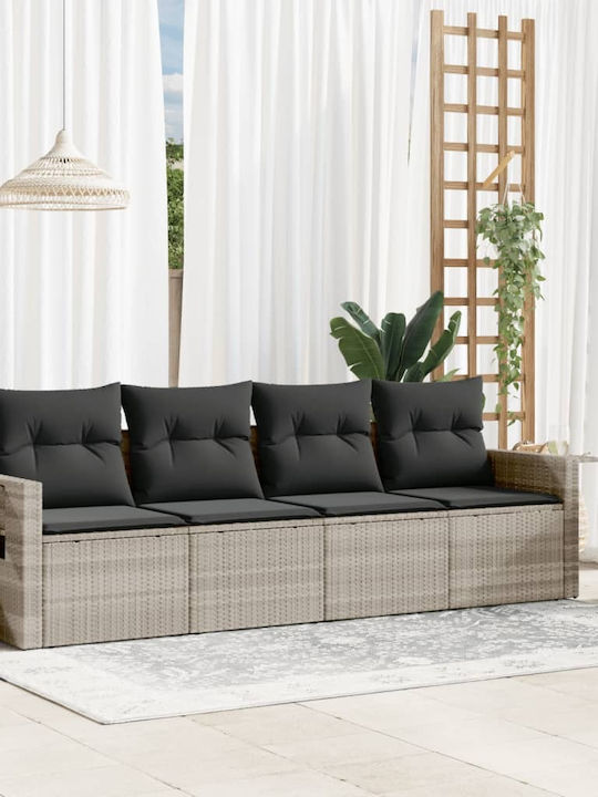 Canapea Cu Patru Locuri De Exterior Din Rattan Cu Perne 55x55x69cm