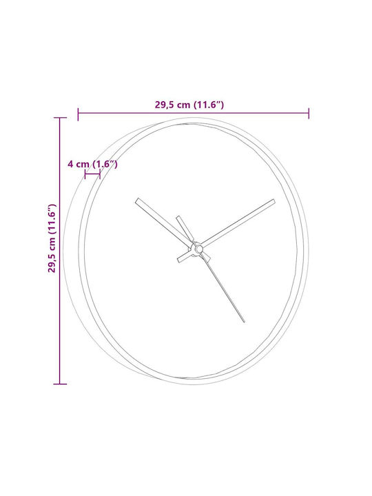 vidaXL Silent Wall Clock Gold Ø25.5cm